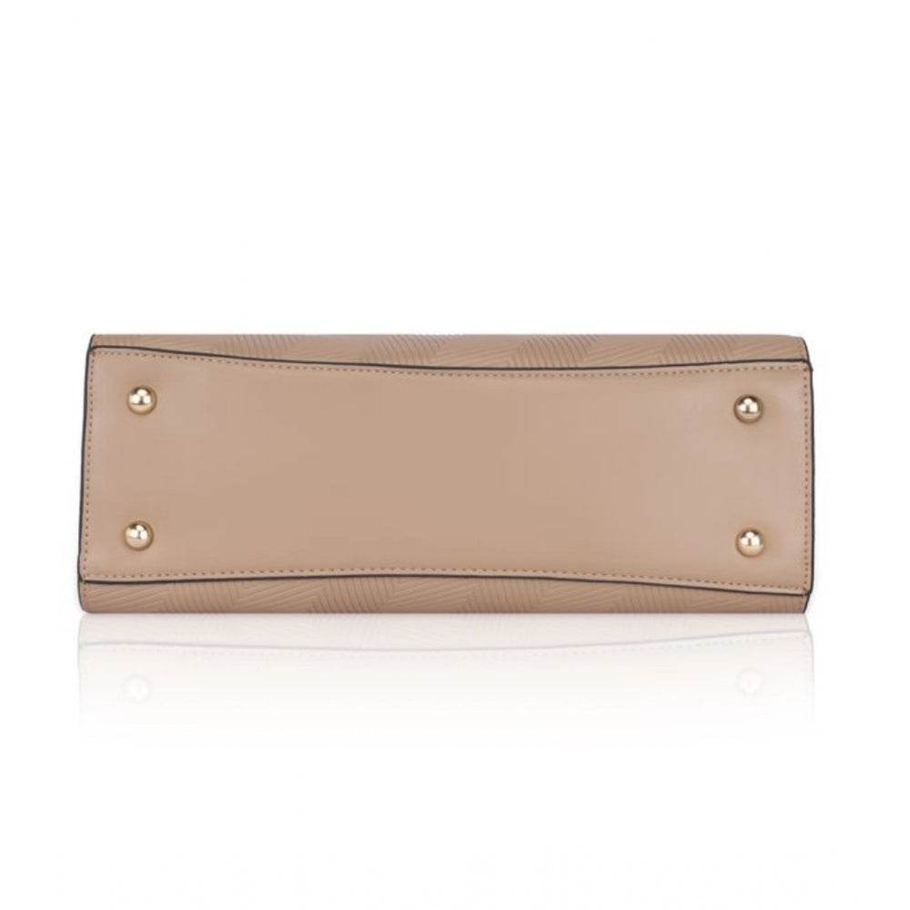 Generic Women's Faux Leather Textured Adjustable Long Belt Handbag (Khaki) - MYLUXURY LANE ENTERPRISE