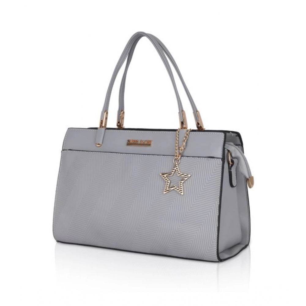 Generic Women's Faux Leather Textured Adjustable Long Belt Handbag (Grey) - MYLUXURY LANE ENTERPRISE