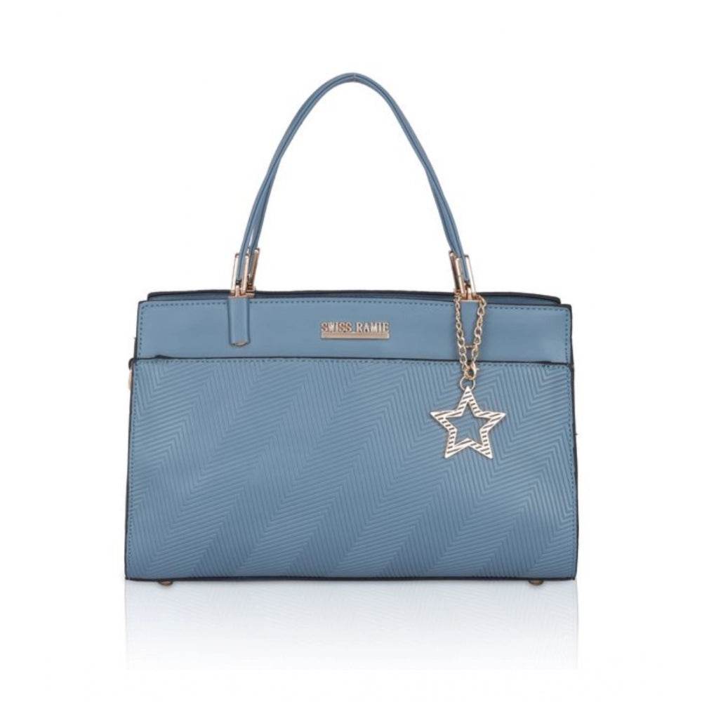 Generic Women's Faux Leather Textured Adjustable Long Belt Handbag (Blue) - MYLUXURY LANE ENTERPRISE