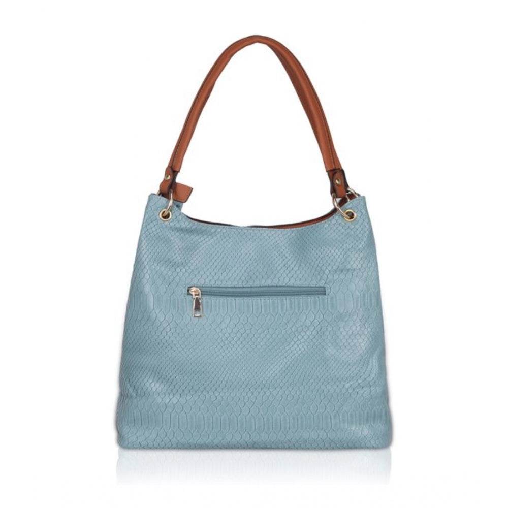 Generic Women's Faux Leather Textured Tote Bag (Grey) - MYLUXURY LANE ENTERPRISE