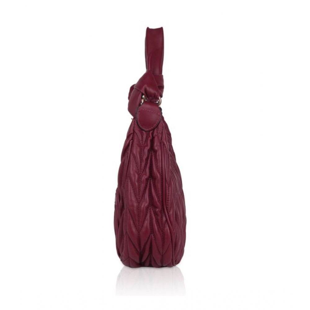 Generic Women's Faux Leather Textured Handbag (Red) - MYLUXURY LANE ENTERPRISE