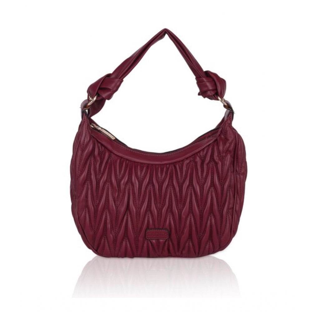 Generic Women's Faux Leather Textured Handbag (Red) - MYLUXURY LANE ENTERPRISE