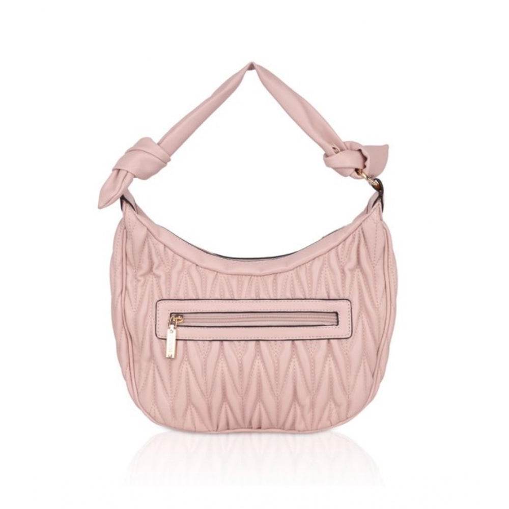 Generic Women's Faux Leather Textured Handbag (Pink) - MYLUXURY LANE ENTERPRISE