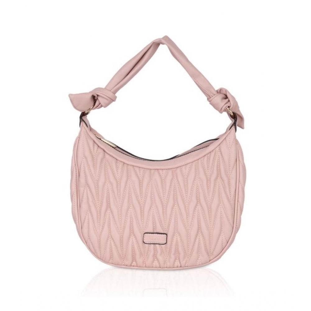 Generic Women's Faux Leather Textured Handbag (Pink) - MYLUXURY LANE ENTERPRISE
