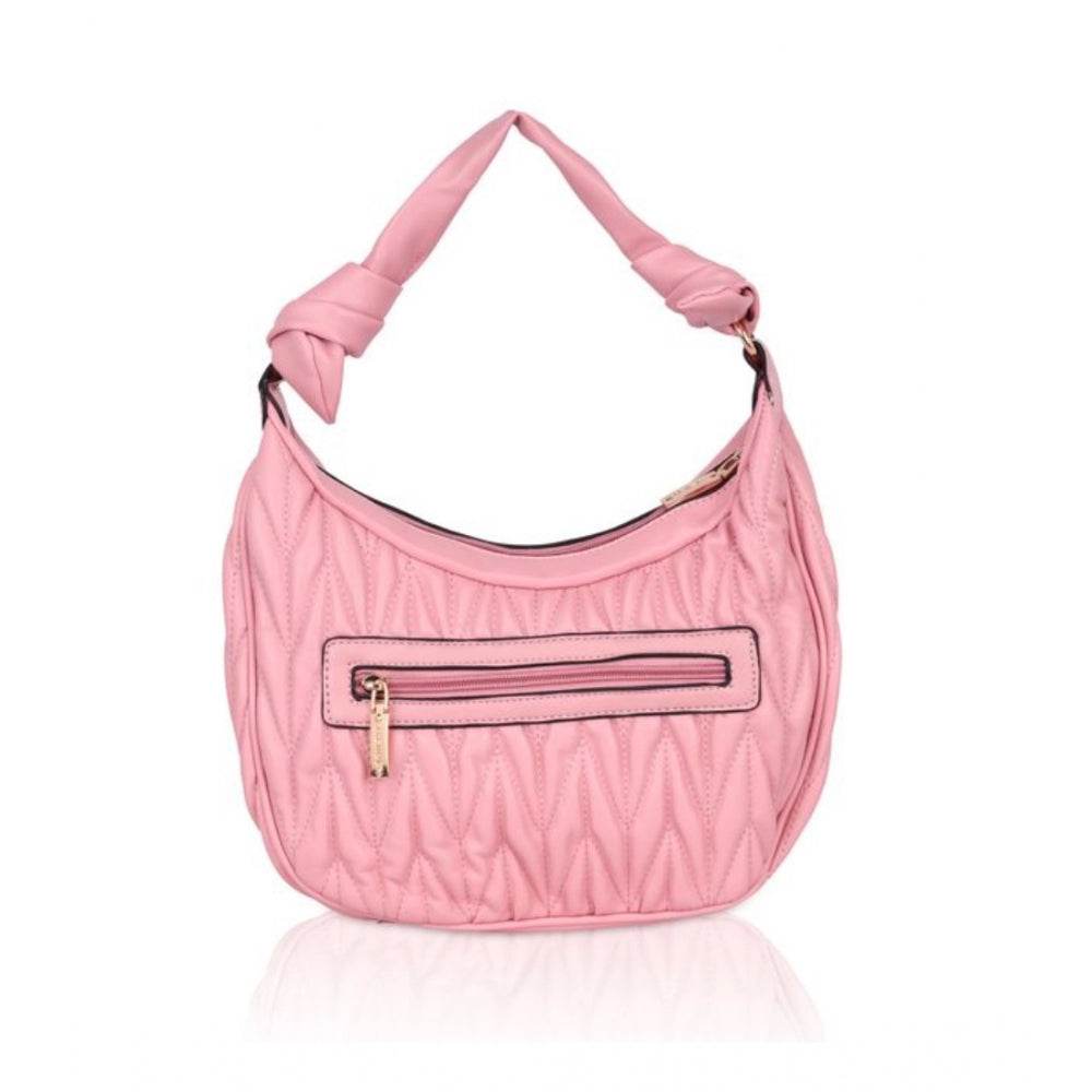 Generic Women's Faux Leather Textured Handbag (Pink) - MYLUXURY LANE ENTERPRISE