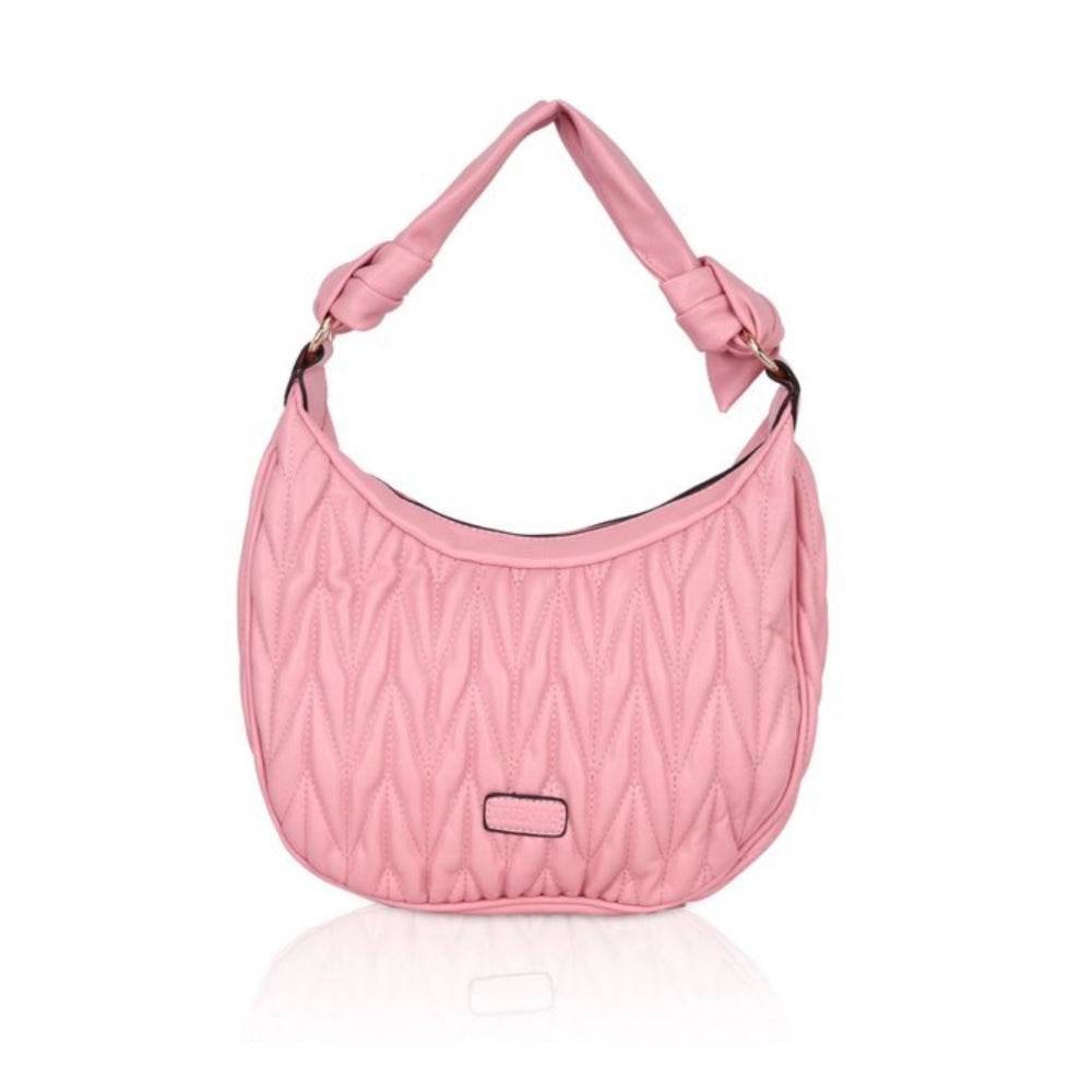Generic Women's Faux Leather Textured Handbag (Pink) - MYLUXURY LANE ENTERPRISE