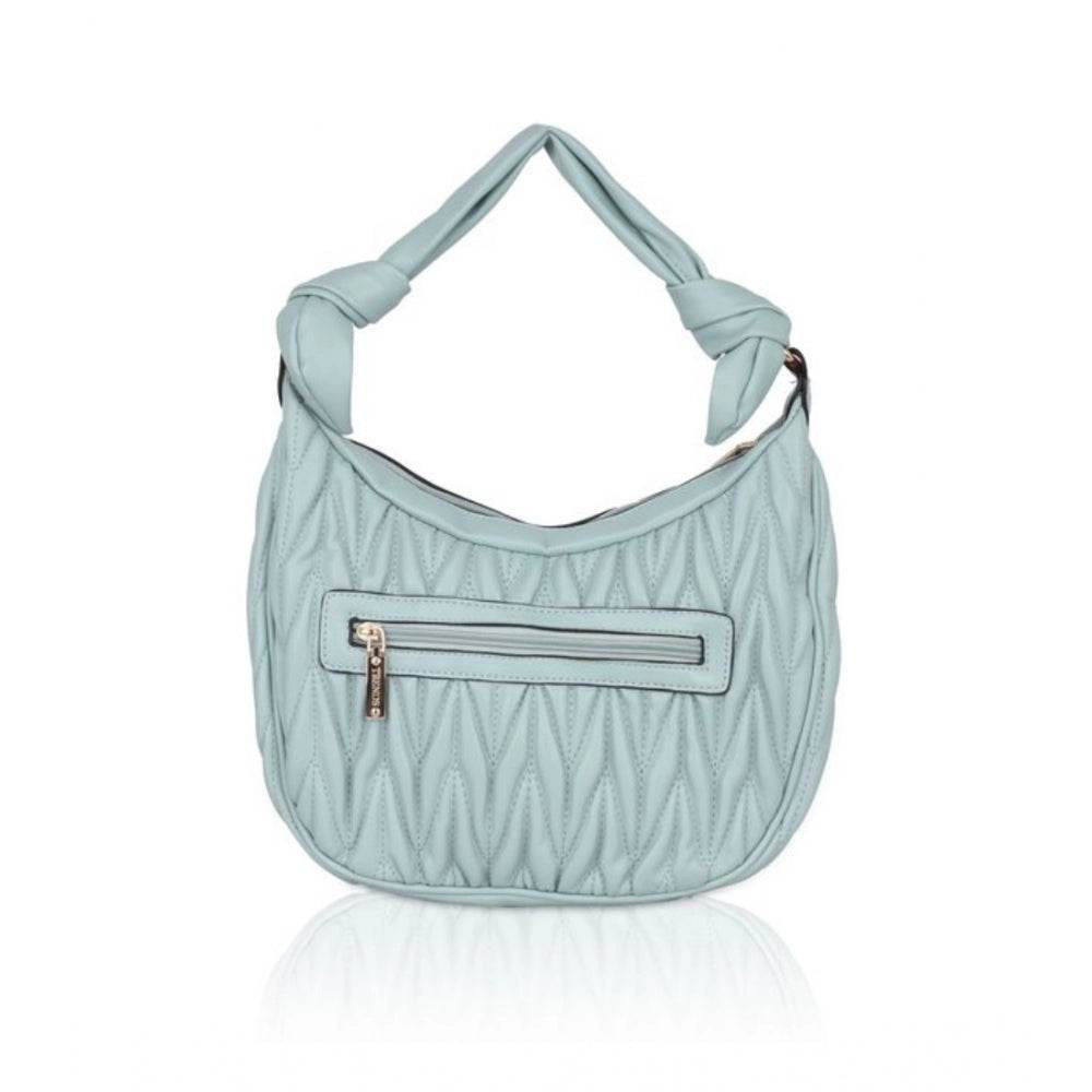 Generic Women's Faux Leather Textured Handbag (Blue) - MYLUXURY LANE ENTERPRISE