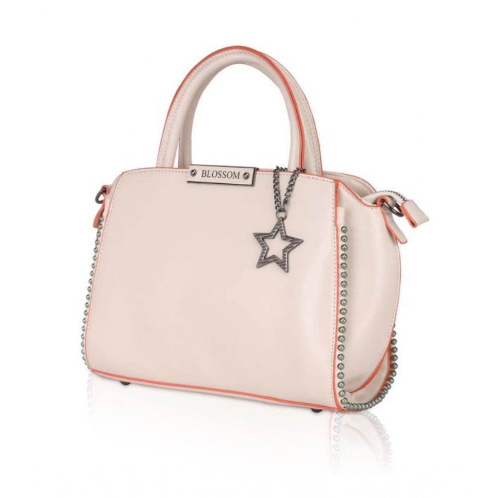 Generic Women's Faux Leather Metal Beads Handbag (Pink) - MYLUXURY LANE ENTERPRISE