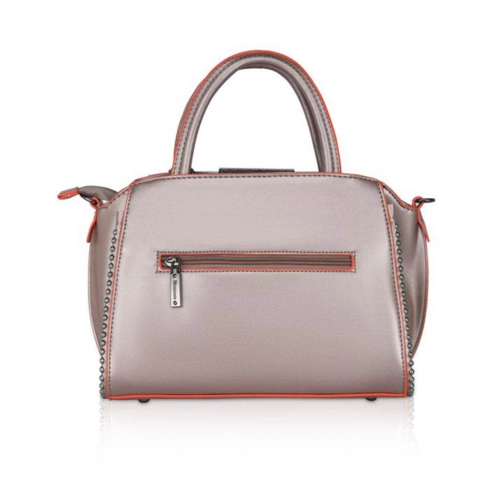 Generic Women's Faux Leather Metal Beads Handbag (Bronze) - MYLUXURY LANE ENTERPRISE
