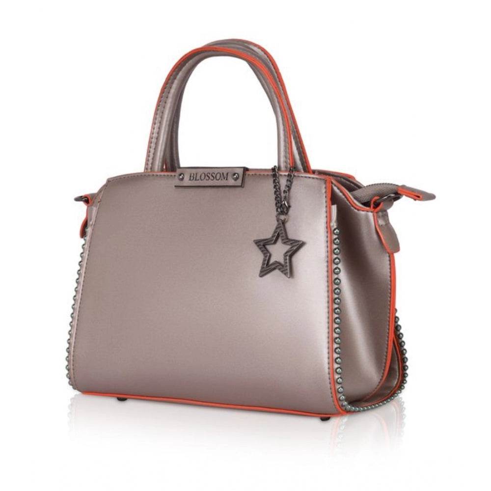 Generic Women's Faux Leather Metal Beads Handbag (Bronze) - MYLUXURY LANE ENTERPRISE