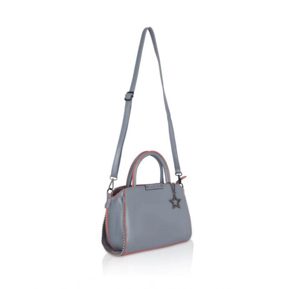 Generic Women's Faux Leather Metal Beads Handbag (Grey) - MYLUXURY LANE ENTERPRISE