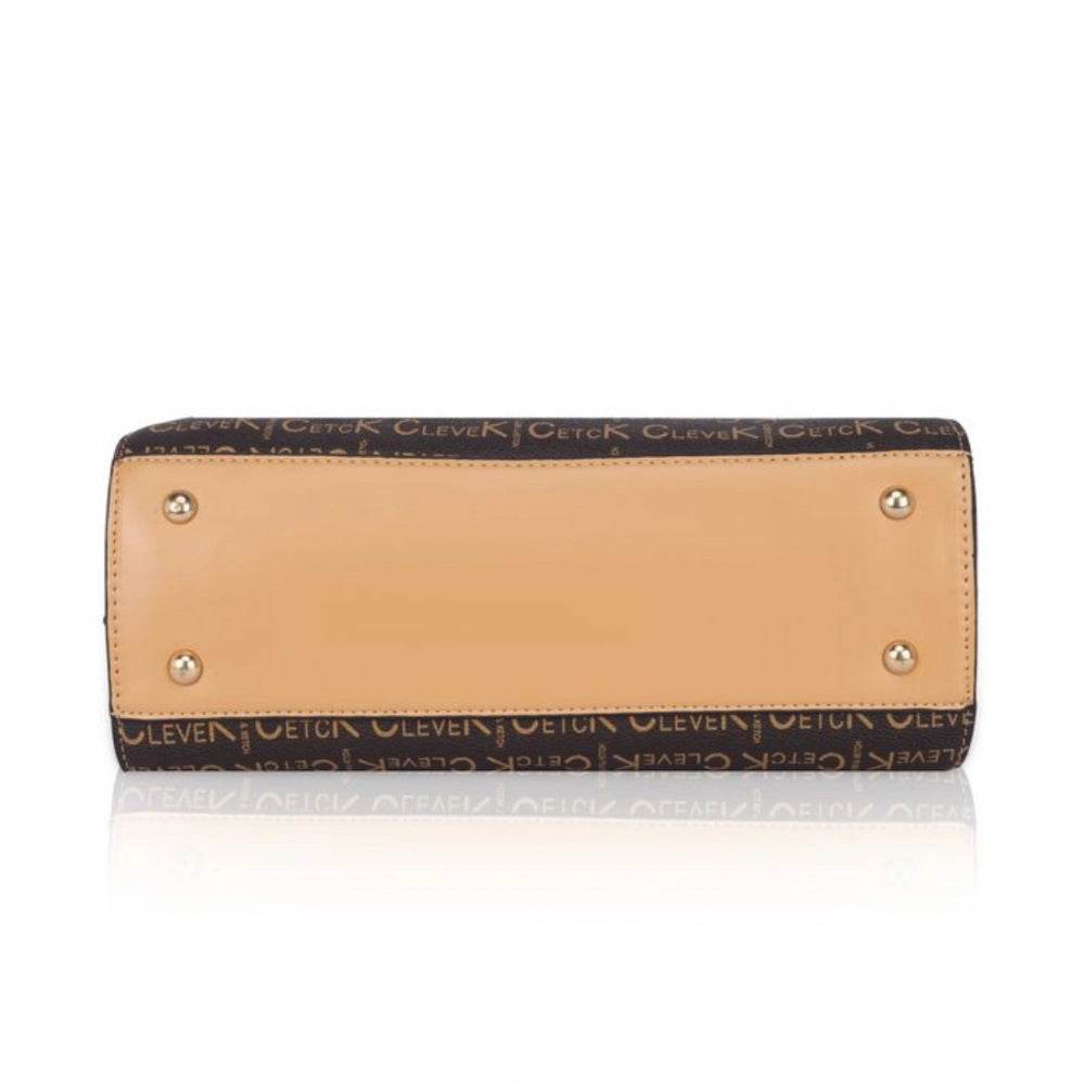 Generic Women's Faux Leather Printed Handbag (Camel) - MYLUXURY LANE ENTERPRISE