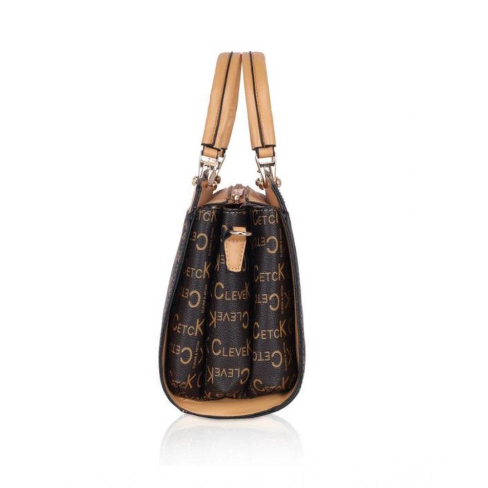 Generic Women's Faux Leather Printed Handbag (Camel) - MYLUXURY LANE ENTERPRISE