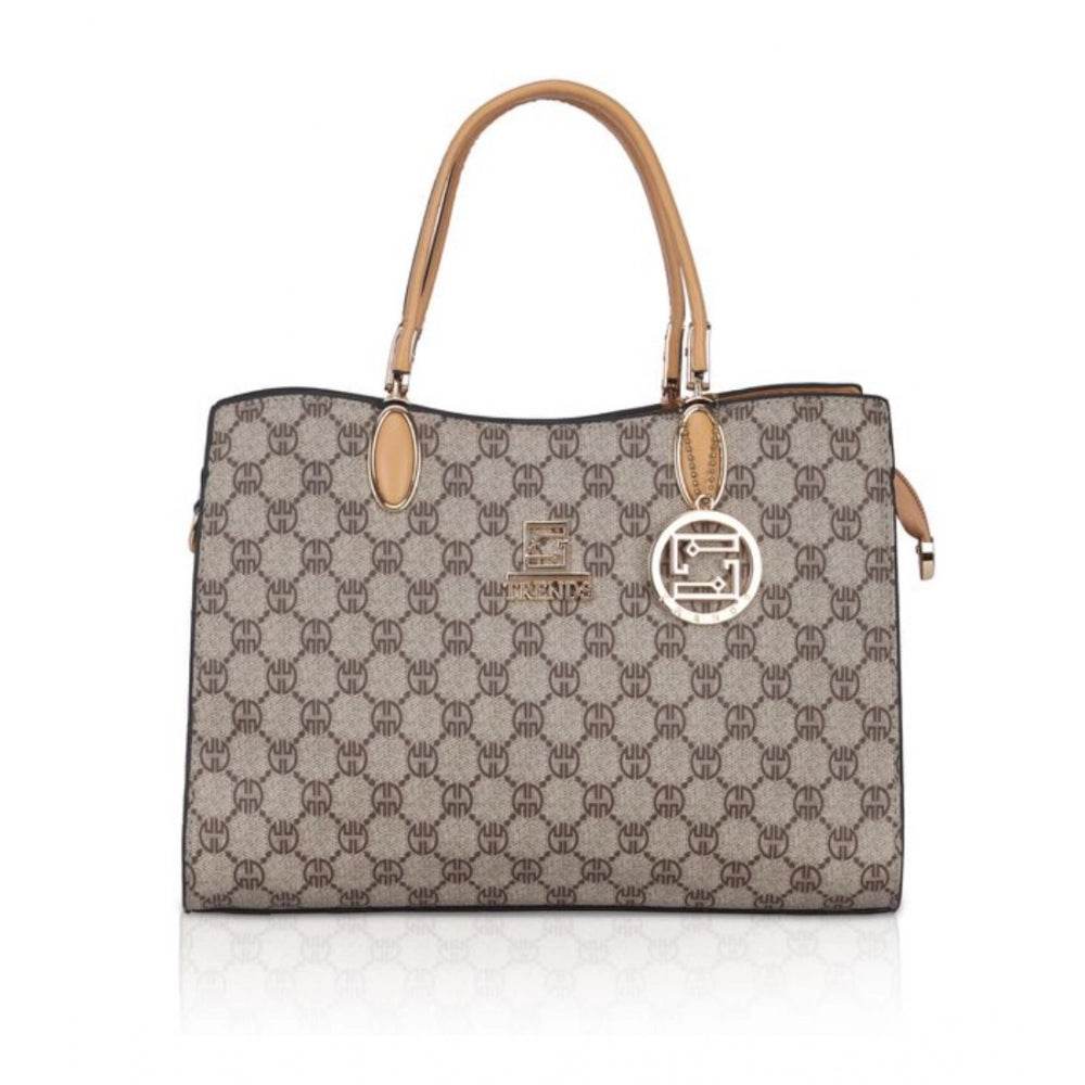 Generic Women's Faux Leather Printed Handbag (Camel) - MYLUXURY LANE ENTERPRISE