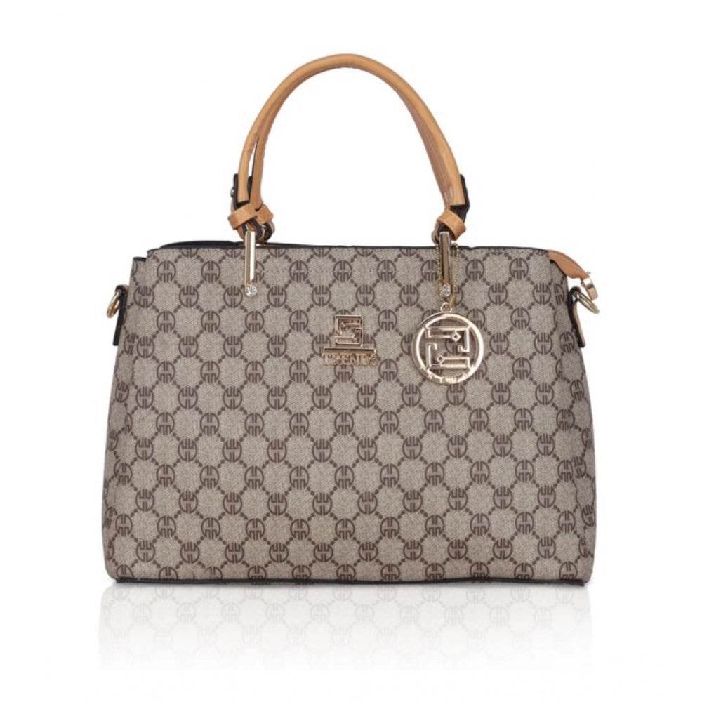 Generic Women's Faux Leather Printed Handbag (Camel) - MYLUXURY LANE ENTERPRISE