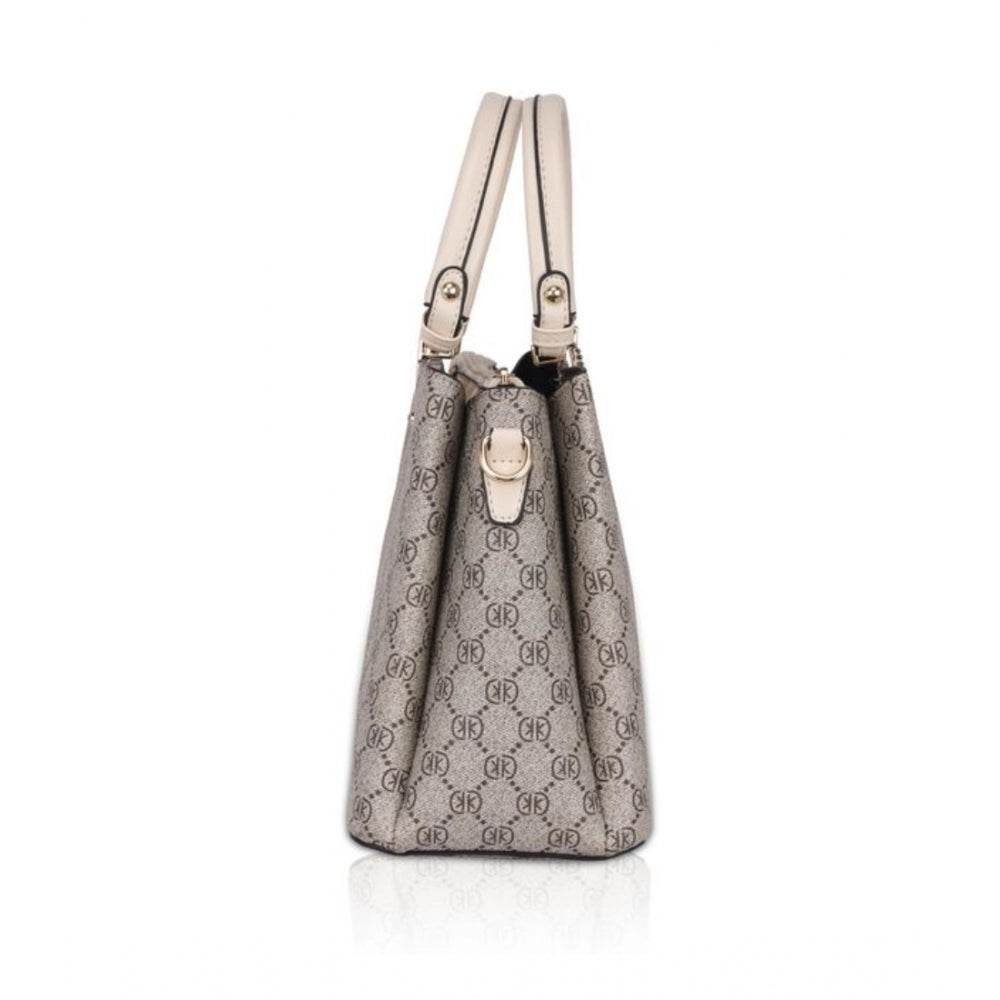 Generic Women's Faux Leather Printed Handbag (Beige) - MYLUXURY LANE ENTERPRISE