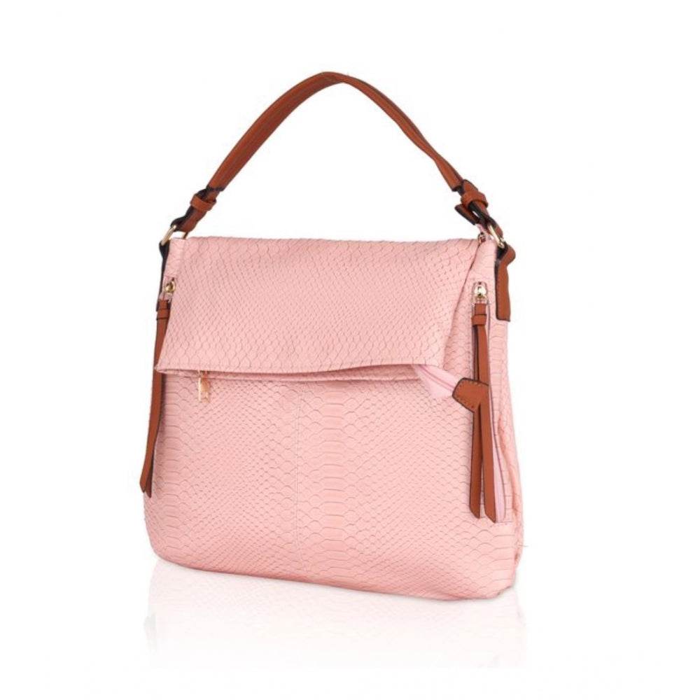 Generic Women's Faux Leather Textured Sling Bag (Pink) - MYLUXURY LANE ENTERPRISE