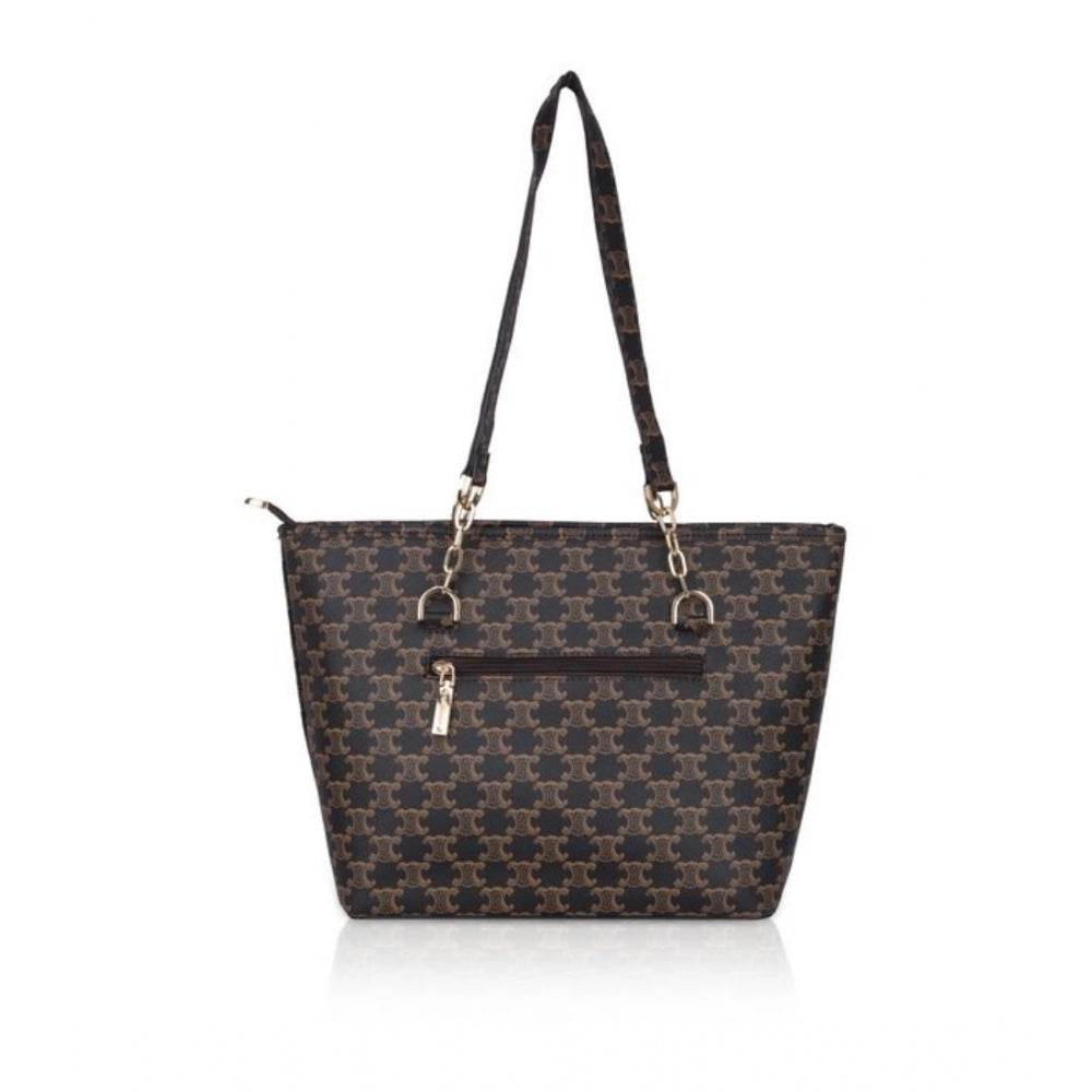 Generic Women's Faux Leather Printed Tote Bag (Brown) - MYLUXURY LANE ENTERPRISE