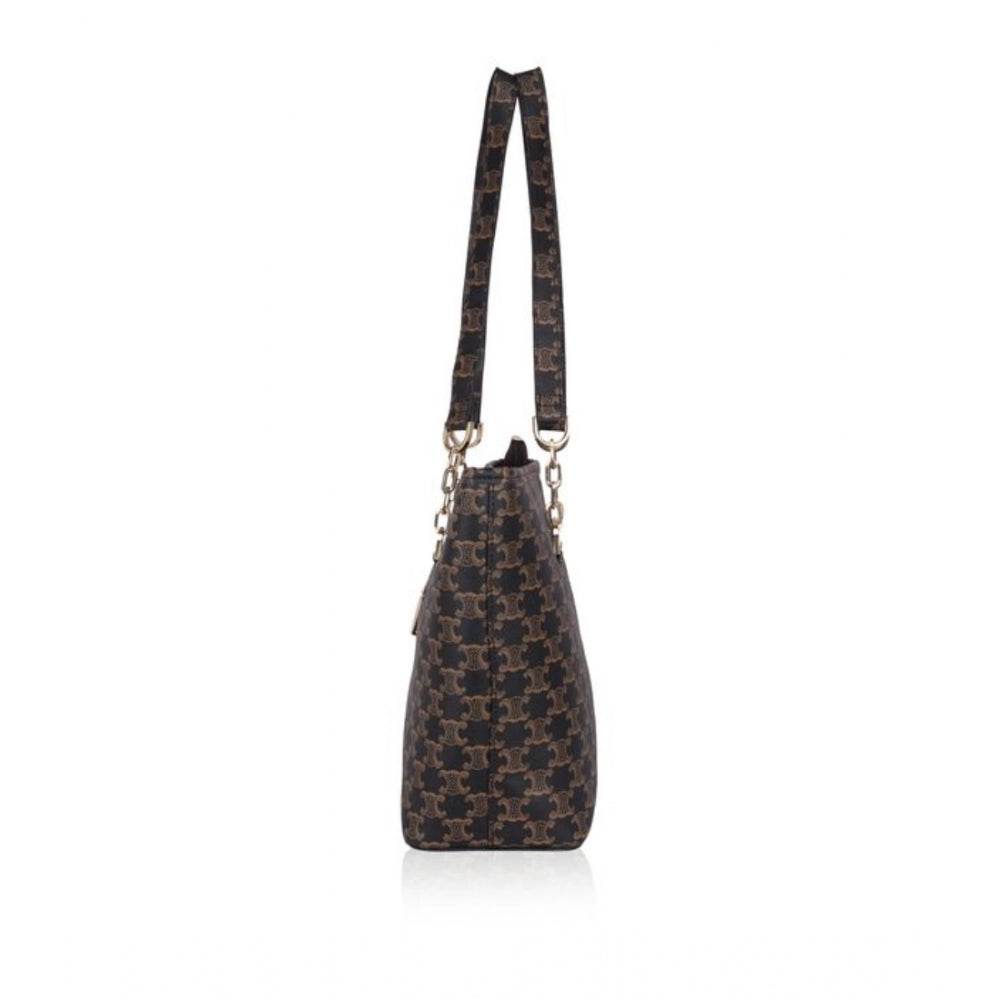 Generic Women's Faux Leather Printed Tote Bag (Brown) - MYLUXURY LANE ENTERPRISE