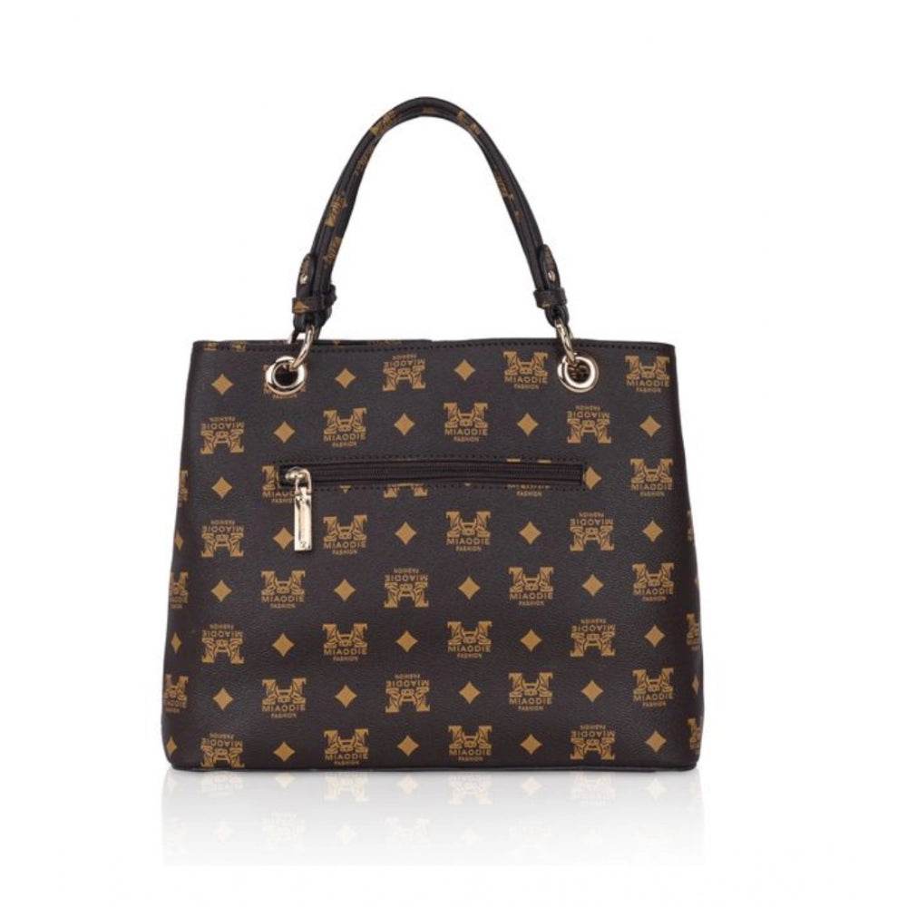 Generic Women's Faux Leather Printed Handheld Bag (Brown ) - MYLUXURY LANE ENTERPRISE