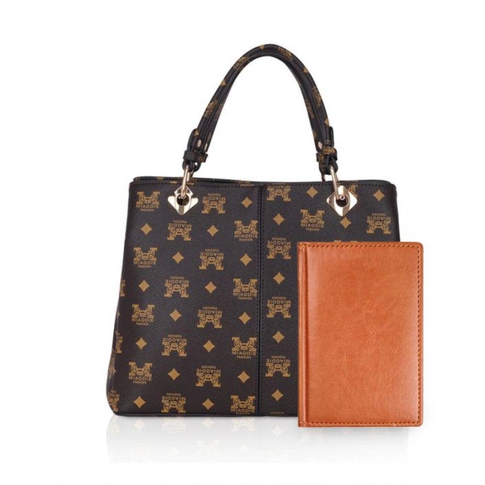 Generic Women's Faux Leather Printed Handheld Bag (Brown ) - MYLUXURY LANE ENTERPRISE