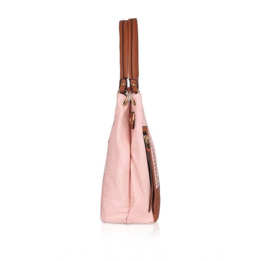 Generic Women's Faux Leather Printed Tote Bag (Pink) - MYLUXURY LANE ENTERPRISE