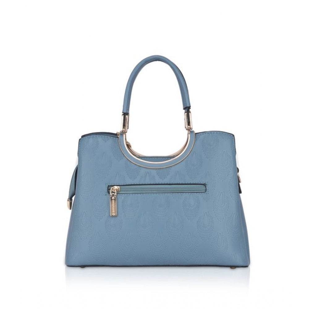 Generic Women's Faux Leather Printed Adjustable Long Belt Handbag (Blue) - MYLUXURY LANE ENTERPRISE