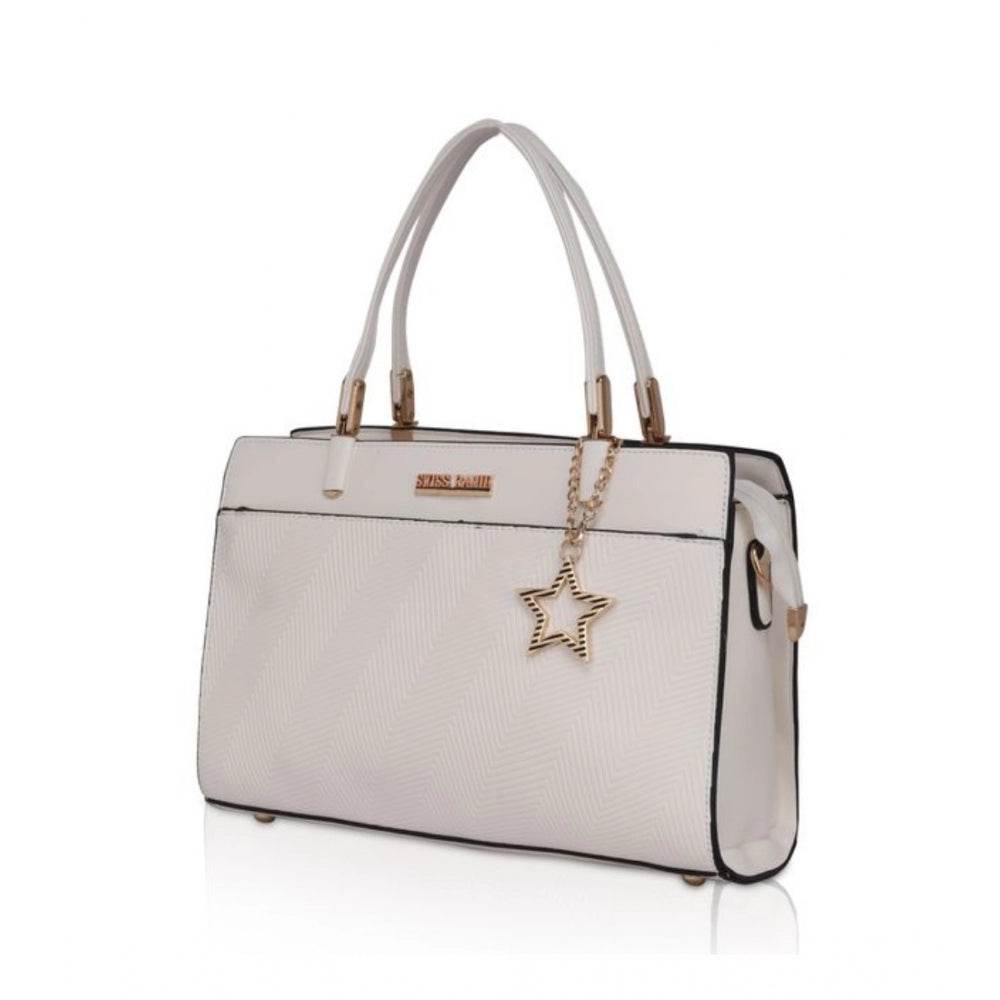Generic Women's Faux Leather Textured Adjustable Long Belt Handbag (White) - MYLUXURY LANE ENTERPRISE