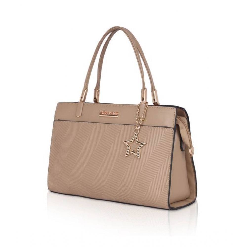 Generic Women's Faux Leather Textured Adjustable Long Belt Handbag (Khaki) - MYLUXURY LANE ENTERPRISE