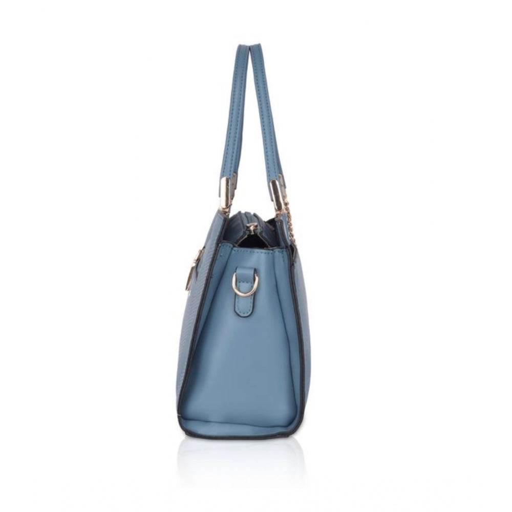 Generic Women's Faux Leather Textured Adjustable Long Belt Handbag (Blue) - MYLUXURY LANE ENTERPRISE