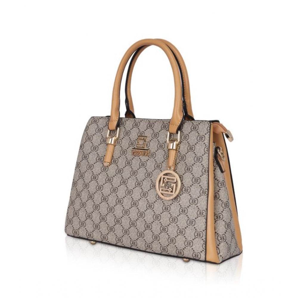 Generic Women's Faux Leather Printed Handbag (Camel) - MYLUXURY LANE ENTERPRISE