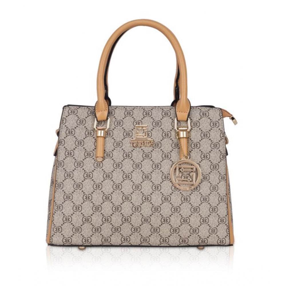 Generic Women's Faux Leather Printed Handbag (Camel) - MYLUXURY LANE ENTERPRISE