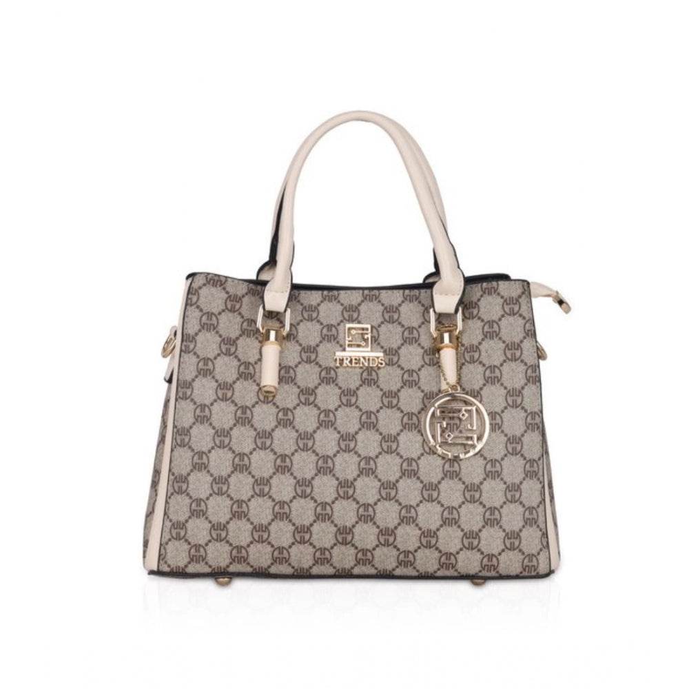 Generic Women's Faux Leather Printed Handbag (Beige) - MYLUXURY LANE ENTERPRISE