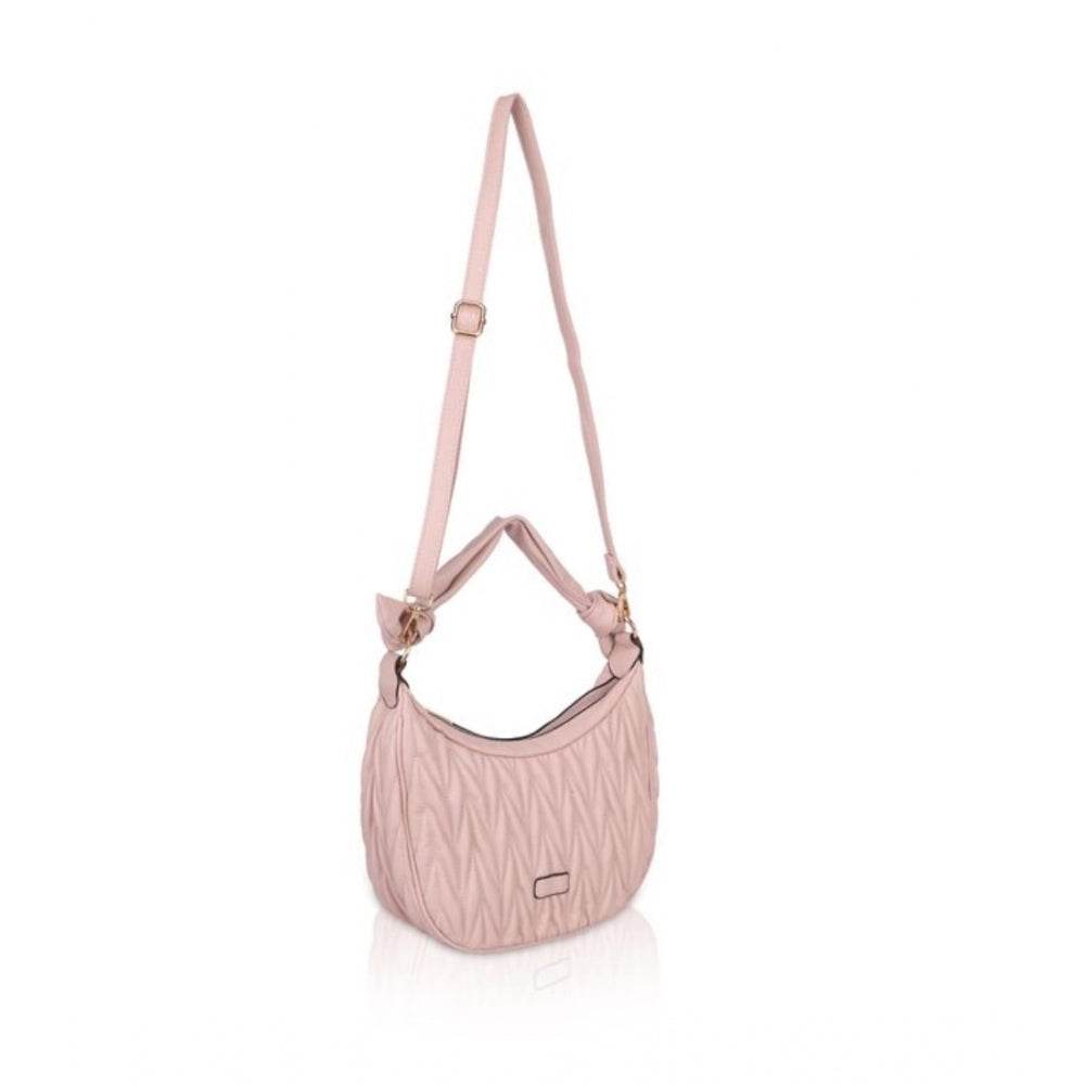 Generic Women's Faux Leather Textured Handbag (Pink) - MYLUXURY LANE ENTERPRISE