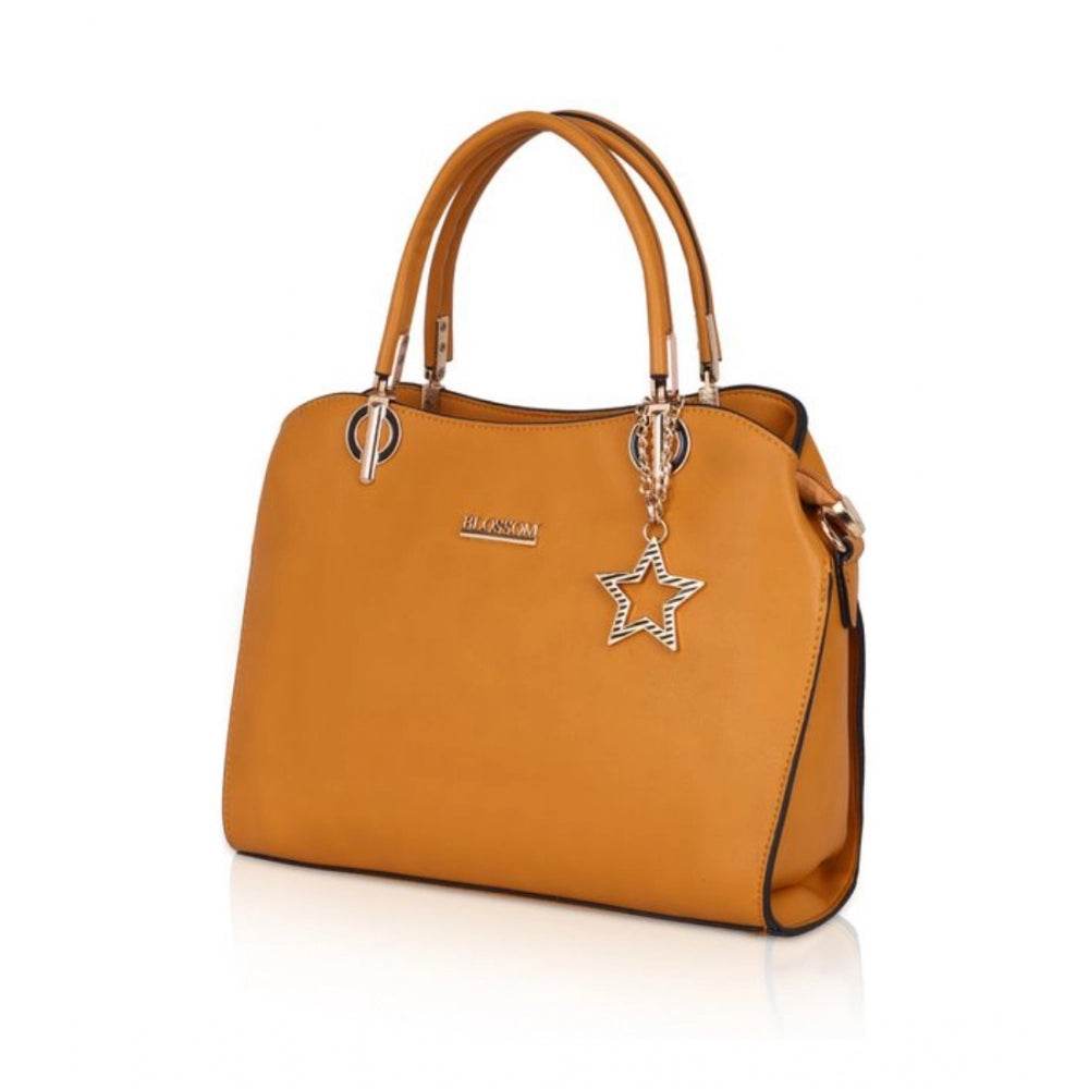 Generic Women's Faux Leather Solid Handbag (Yellow) - MYLUXURY LANE ENTERPRISE