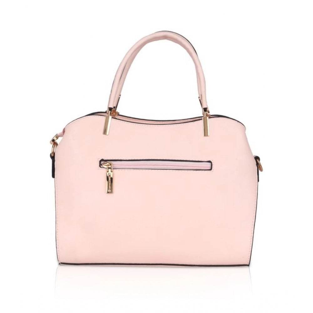 Generic Women's Faux Leather Solid Handbag (Pink) - MYLUXURY LANE ENTERPRISE