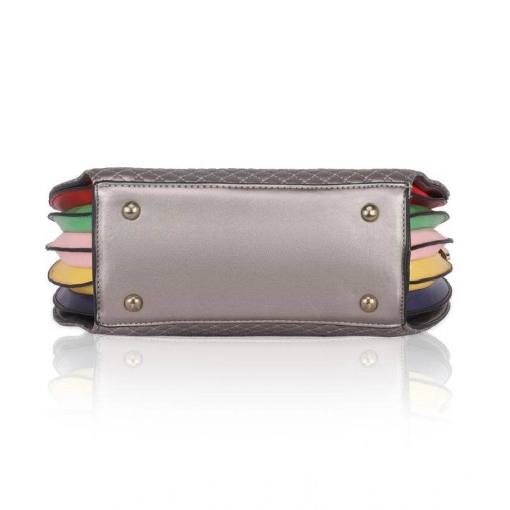 Generic Women's Faux Leather Printed Adjustable Long Belt Handbag (Silver Grey) - MYLUXURY LANE ENTERPRISE