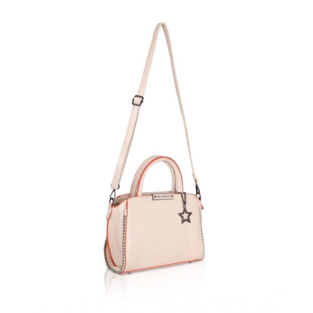 Generic Women's Faux Leather Metal Beads Handbag (Pink) - MYLUXURY LANE ENTERPRISE