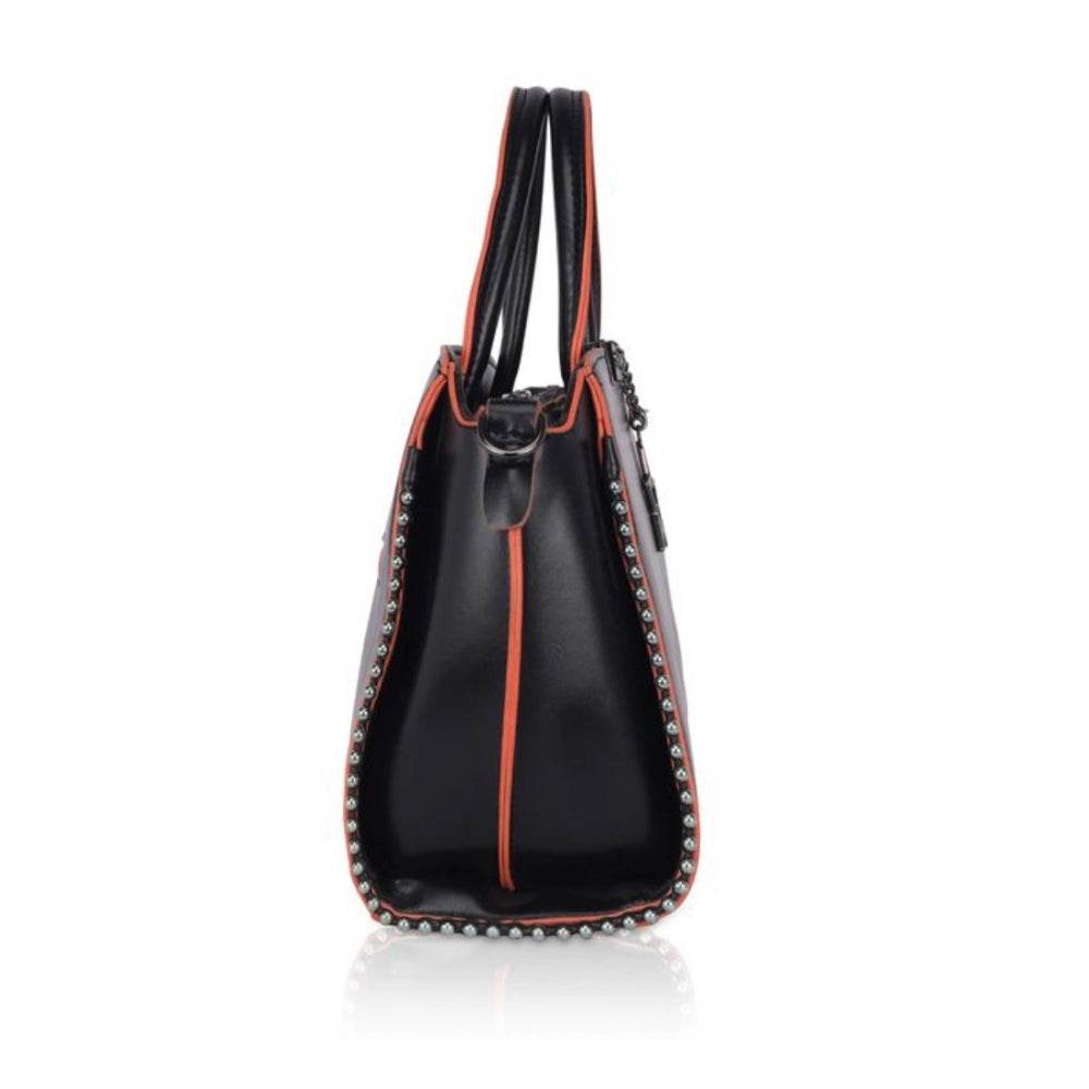 Generic Women's Faux Leather Metal Beads Handbag (Black) - MYLUXURY LANE ENTERPRISE