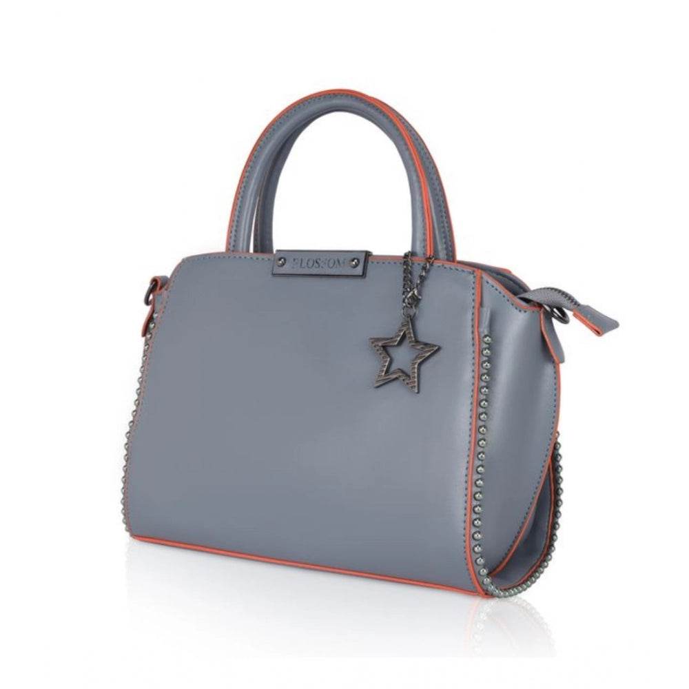 Generic Women's Faux Leather Metal Beads Handbag (Grey) - MYLUXURY LANE ENTERPRISE
