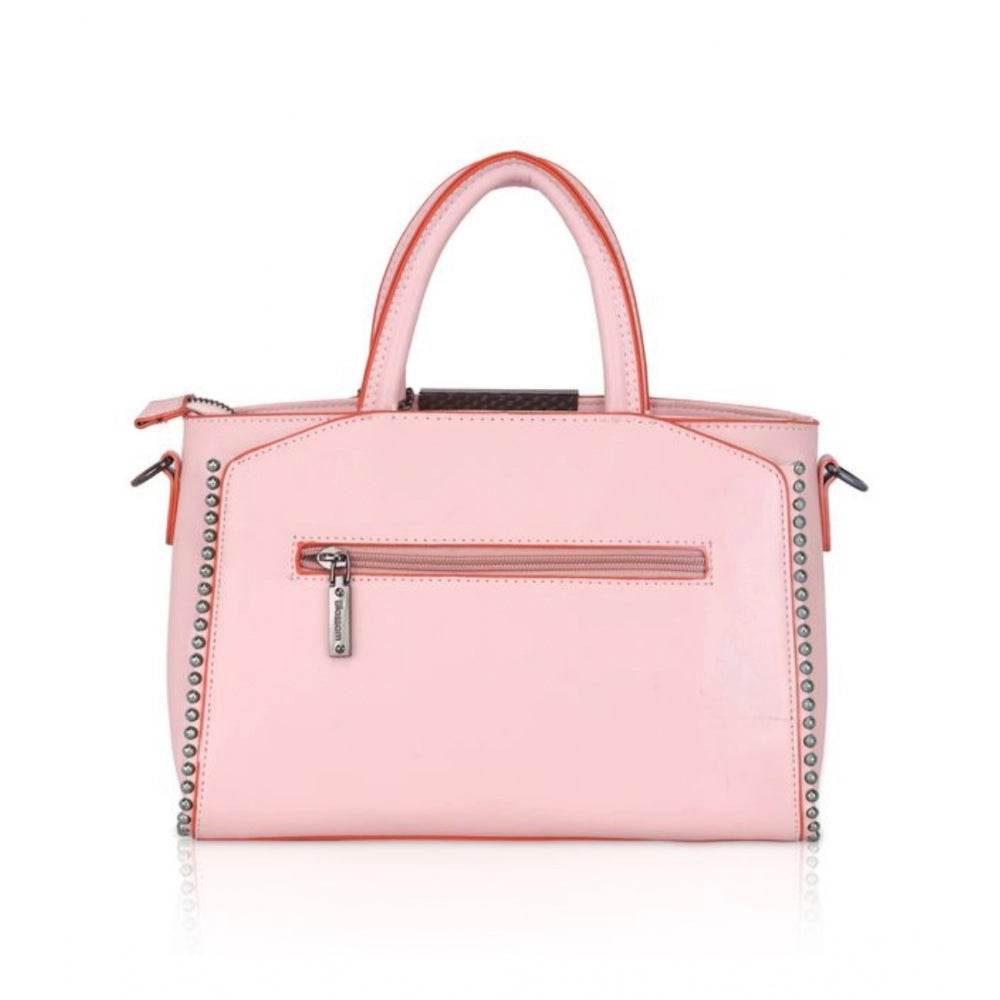 Generic Women's Faux Leather Metal Beads Handbag (Pink) - MYLUXURY LANE ENTERPRISE