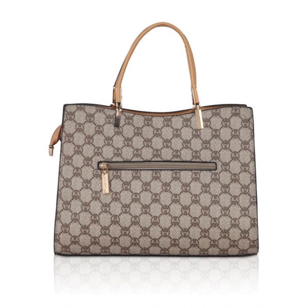 Generic Women's Faux Leather Printed Handbag (Camel) - MYLUXURY LANE ENTERPRISE