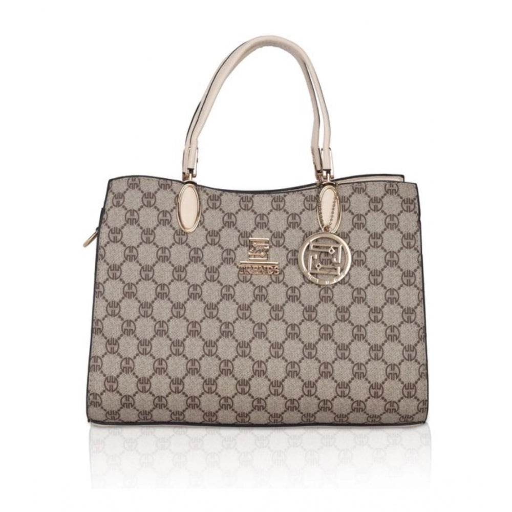 Generic Women's Faux Leather Printed Handbag (Beige) - MYLUXURY LANE ENTERPRISE