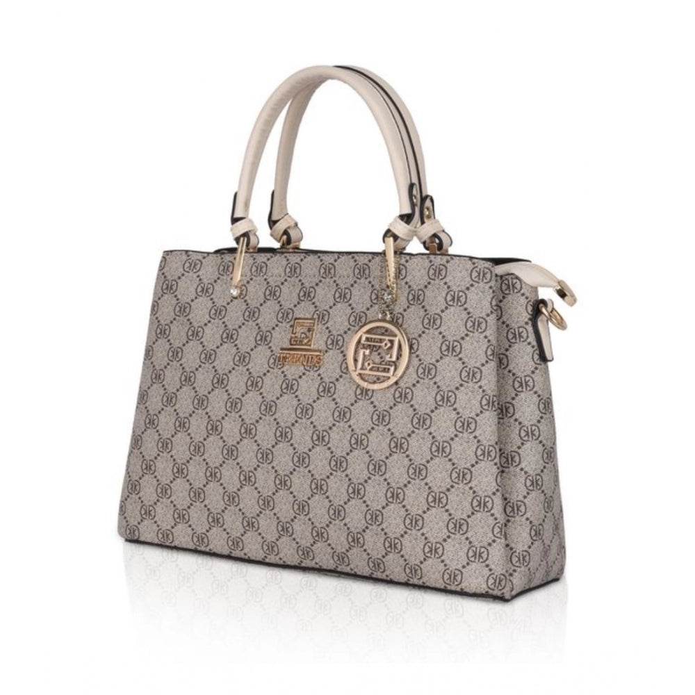 Generic Women's Faux Leather Printed Handbag (Beige) - MYLUXURY LANE ENTERPRISE