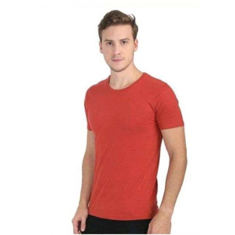 Generic Men's Casual Short Sleeves Cotton Round Neck T-shirt (Red) - MYLUXURY LANE ENTERPRISE