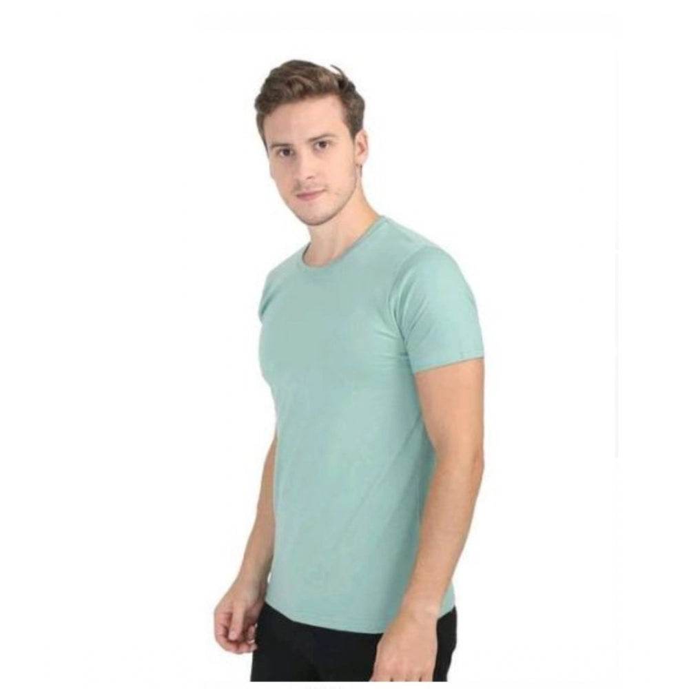 Generic Men's Casual Short Sleeves Cotton Round Neck T-shirt (Green) - MYLUXURY LANE ENTERPRISE