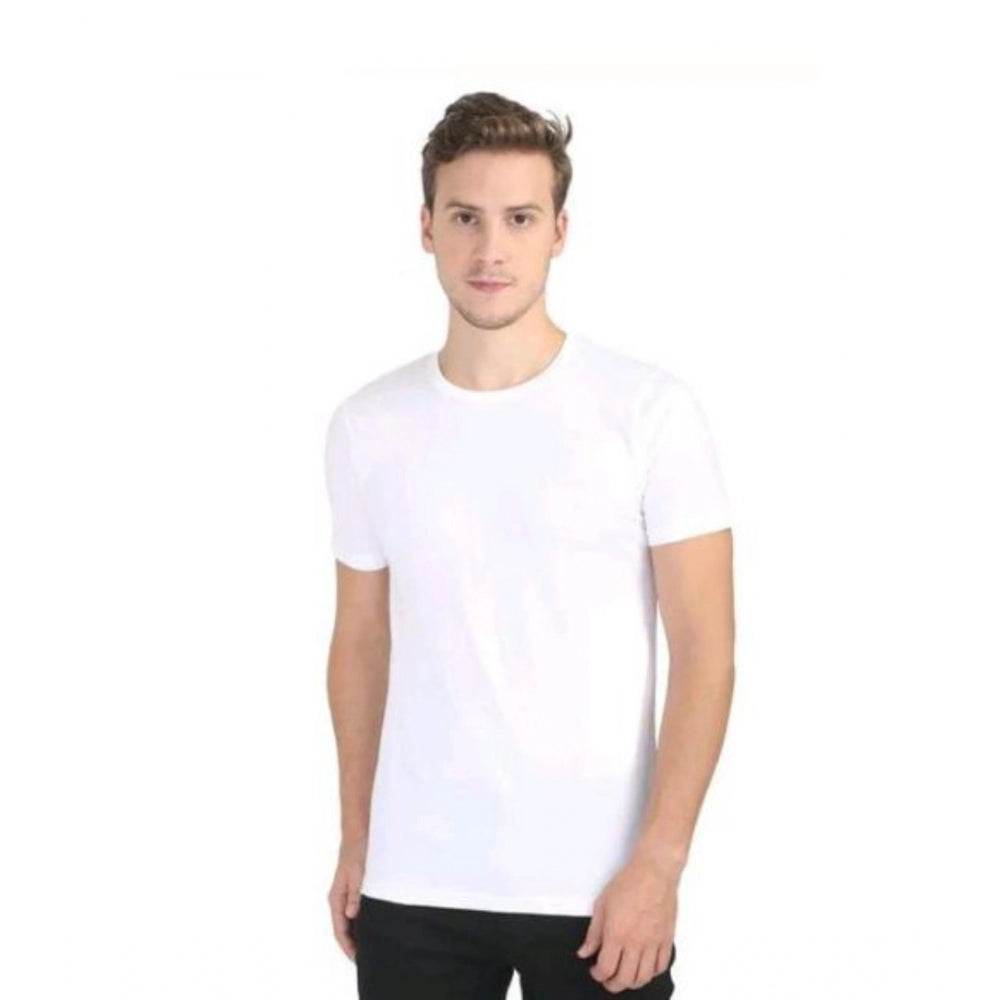 Generic Men's Casual Short Sleeves Cotton Round Neck T-shirt (White) - MYLUXURY LANE ENTERPRISE
