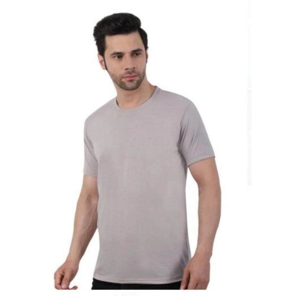 Generic Men's Casual Short Sleeves Cotton Round Neck T-shirt (Grey) - MYLUXURY LANE ENTERPRISE
