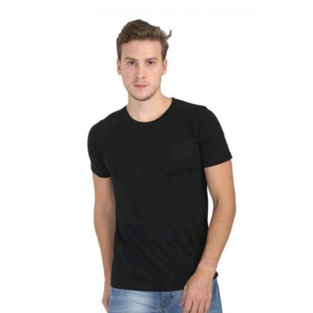 Generic Men's Casual Short Sleeves Cotton Round Neck T-shirt (Black) - MYLUXURY LANE ENTERPRISE