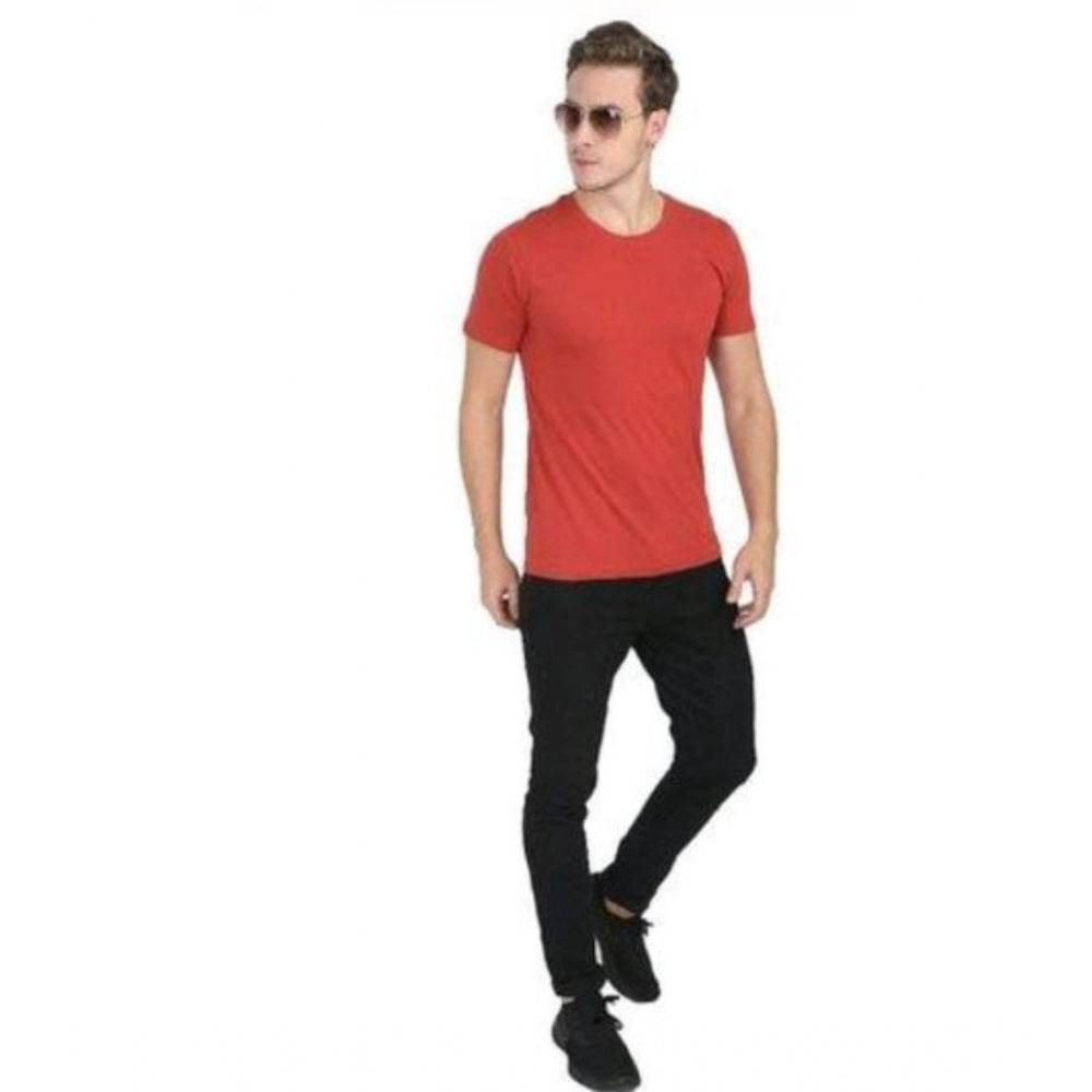 Generic Men's Casual Short Sleeves Cotton Round Neck T-shirt (Red) - MYLUXURY LANE ENTERPRISE